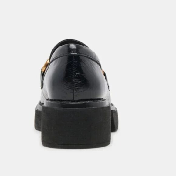 NEW DOLCE VITA Leather Sheena Midnight Patent Loafers in black for women 1125 3t - Picture 6 of 8